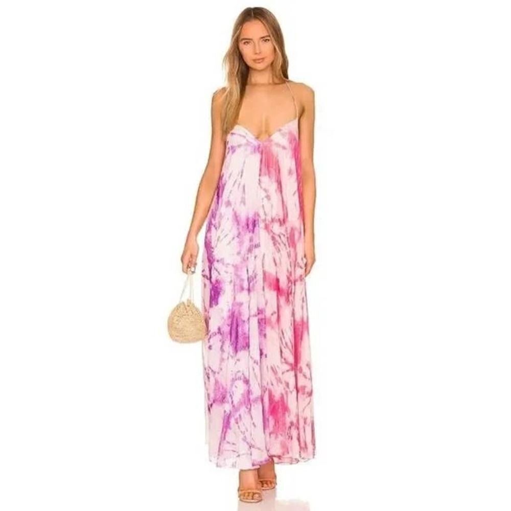 Rococo Sand Ava Maxi Dress in Fuchsia & Lilac Large